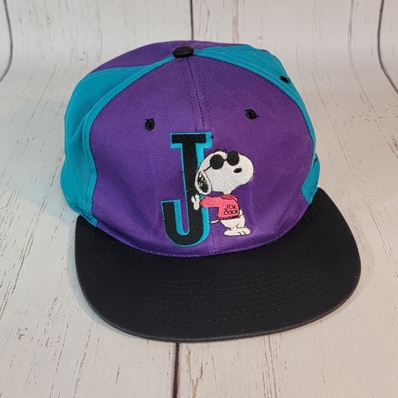 Joe Cool Snoopy Peanuts Vintage 80's 90's Color Block Pannel Hat Youth OS - Picture 2 of 10